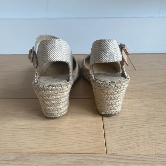 Botkier "Elia" Ankle Strap Espadrille Wedge Sandals Sand Nude sz 6 Nubuck - Picture 4 of 8